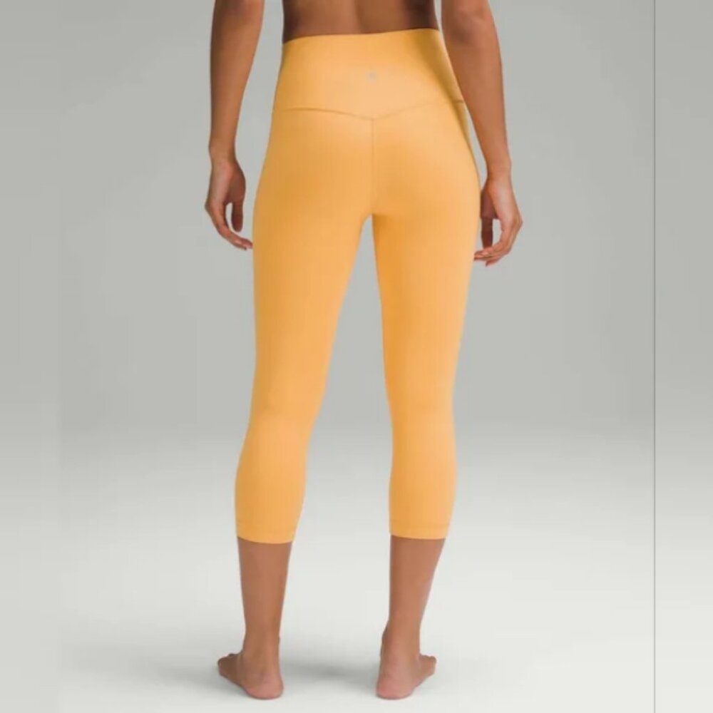Lululemon Align High Rise Crop 21” Orange Leggings Size 6 Nulu Yoga Capri